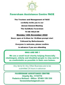 Read more about the article Faversham Assistance Centre FACE- AGM 2022